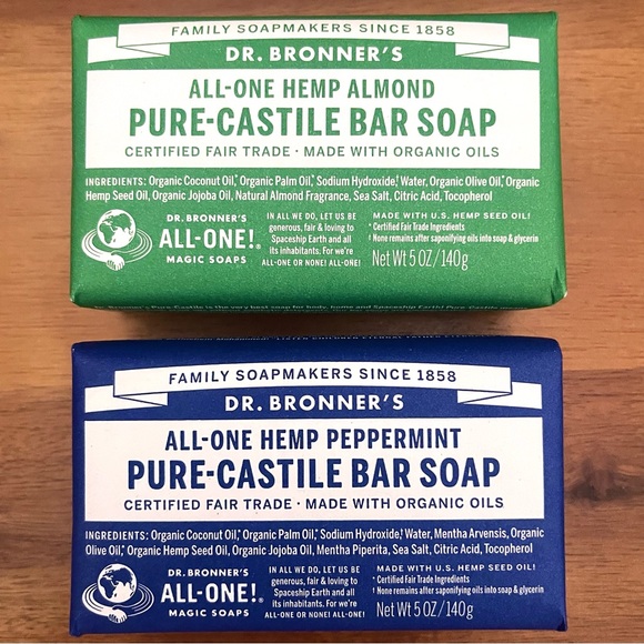 Dr Bronner’s Bars 8 Pure Castile Bar Soaps Scented With Essential Oils - Picture 5 of 5